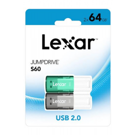 Lexar Pack 2 Clés USB2 Jumpdrive 64Go S60
