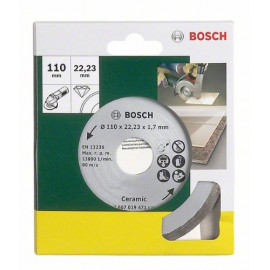 Bosch Disque à tronçonner diamant pour carrelage Ø 110 mm alésage 22,23 mm