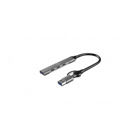 Mobility Lab HUB USB-C ULTRA SLIM + ADAPTATEUR  USB-C FEMELLE /USB-A MALE AVEC 1 PORT USB-A 3.0 et 3 PORTS USB-C