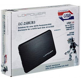 LC Power Boitier externe USB 3.0 - 2"1/2 S-ATA (Noir/Argent)