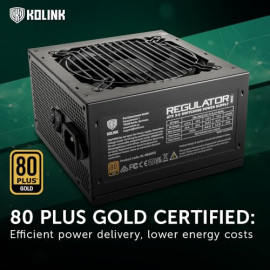 Kolink Kolink Regulator 80 PLUS Gold Alimentation - Alimentation de 850 Watt, certification 80 PLUS Gold, ATX 3.0, PCIe 5.0, modulaire. Offrez à votre PC une alimentation fiable et efficace avec la série Kolink REGULATOR.