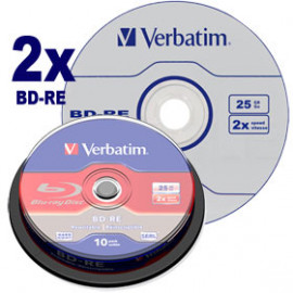 VERBATIM BD-RE 25 Go certifié 2x (pack de 10, spindle)