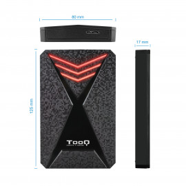 TooQ Technology Boitier externe USB 3.1 TooQ TQE-2550 RGB - S-ATA 2,5" (Noir)