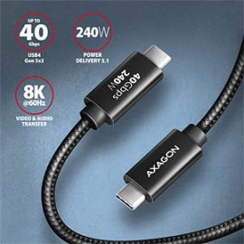 AXAGON Modèle du produit : Câble USB 4.0, 40 Gb/s, 240 W, 8 K 60 Hz, 1,0 m