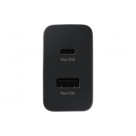 SAMSUNG Double Chargeur maison USB A+C PD 50W (15+35W) Power Delivery Noir