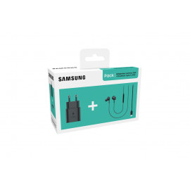 SAMSUNG Pack Kit Piéton AKG USB-C Noir + Chargeur USB-C 25W Noir