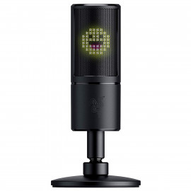 Razer Razer Seiren Emote - Microphone USB compact avec écran à émoticônes LED 8 bits pour diffusion streaming. Exprimez-vous avec plus de 100 émoticônes ou créez les vôtres. Émoticônes réactives synchronisées avec votre public. Microphone hypercard