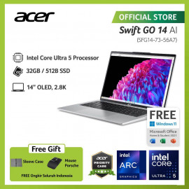 ACER Portable Swift SFG14-73-511R Intel Core Ultra 5 125U 16Go DDR5 512Go PCIe N SSD 500