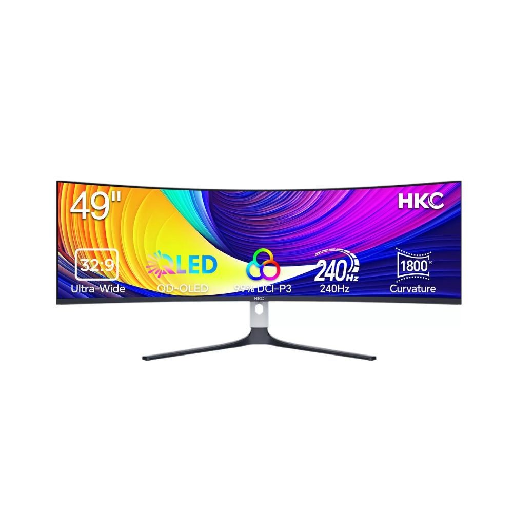 HKC Ecran 49  GS49UK gaming 5120x1440 OLED 32:9 240Hz 1500000:1 0.03ms 250cd/m