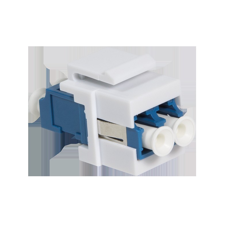 GENERIQUE Traversée optique LC / LC Duplex UPC bleue format keystone (sachet de 10 pcs)