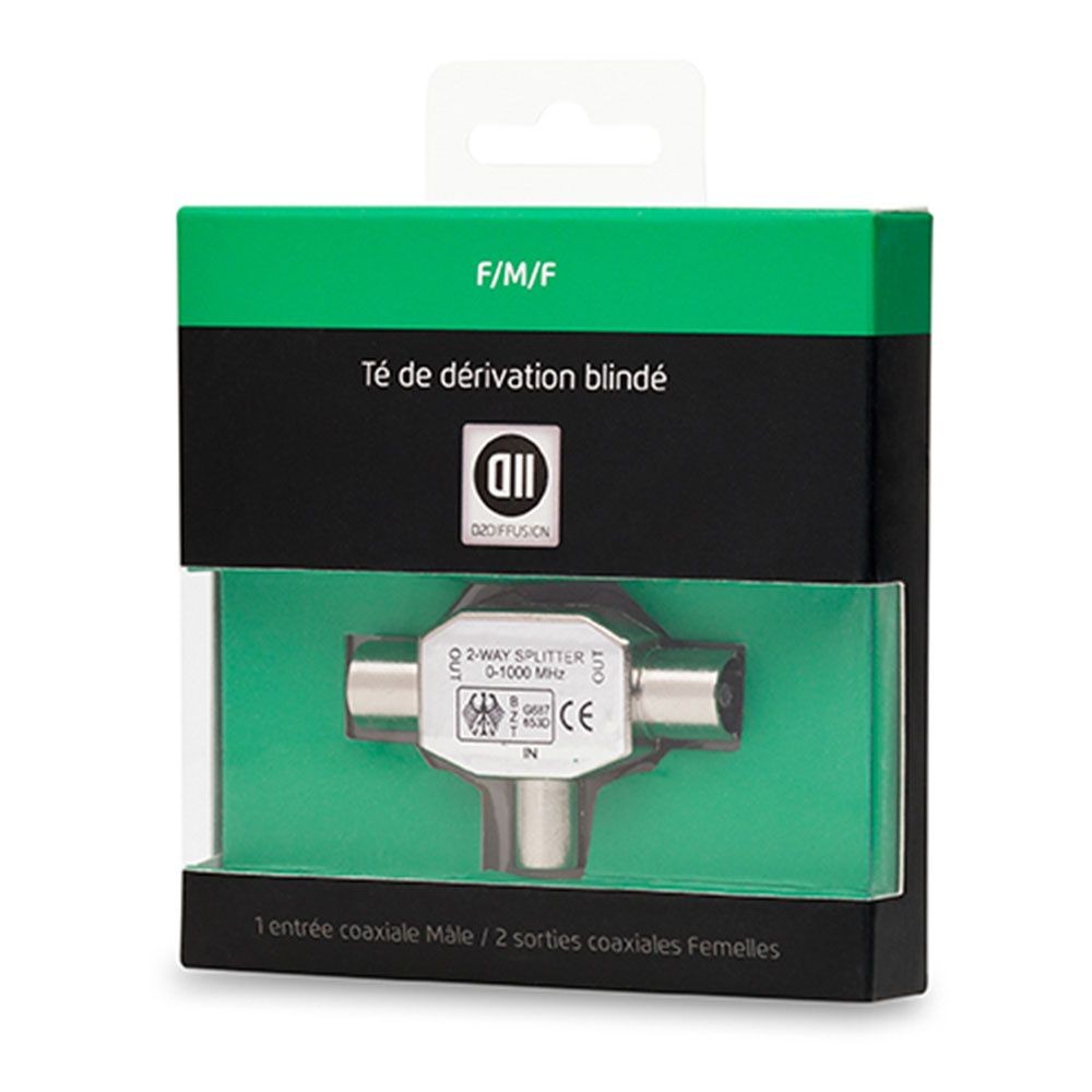 D2 Diffusion TÃ© Coax 9.52mm 1entree M-2sortiesF