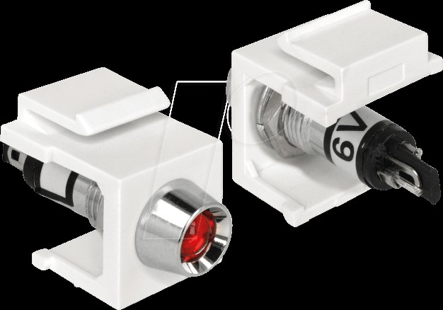 DeLock Keystone LED rouge 6 V flach (weiÃ