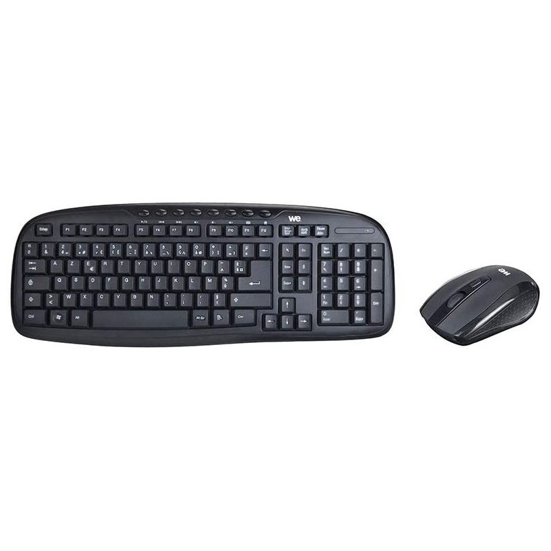 WE POP Pack clavier + souris sans-fil 2.4Ghz rÃ©cepteur USB + adapteur USB-C, 104