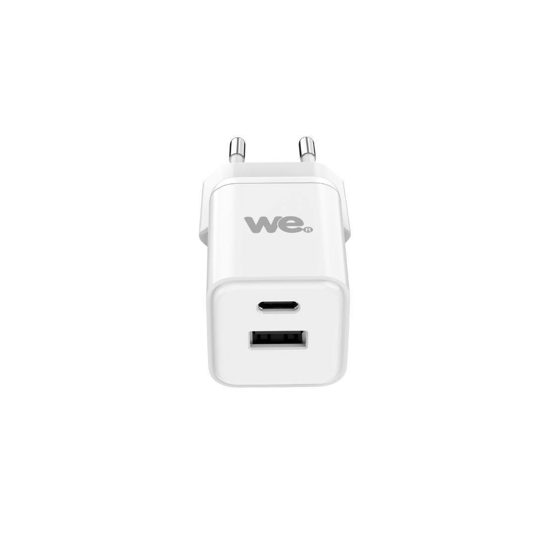 WE Chargeur secteur GaN 1 Port USB et 1 Port USB-C