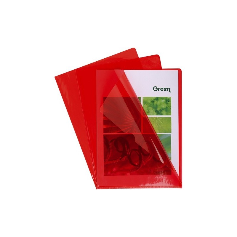 Durable DURABLE Prospekthüllen A4 oben offen 10 Stück glasklar, rot