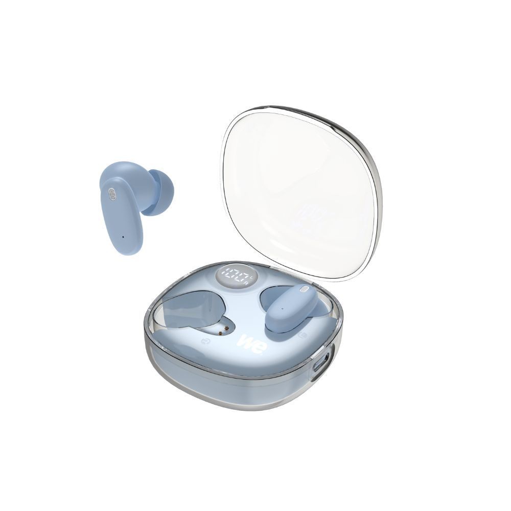 WE Ecouteurs CLAYRA sans-fil intra, coque transparente, indicateur de charge, ANC,