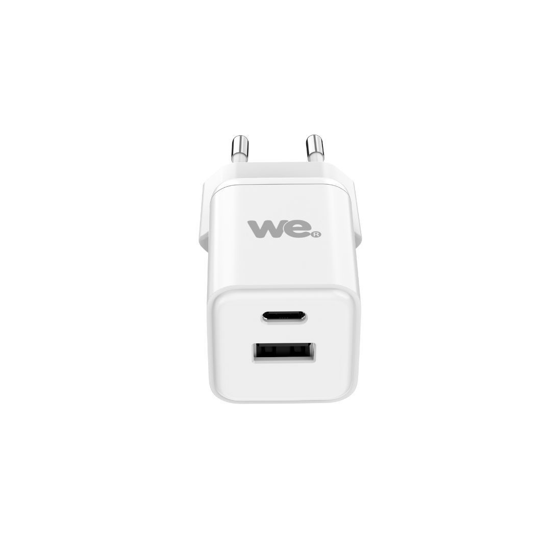 WE Chargeur secteur GaN 1 Port USB et 1 Port USB-C