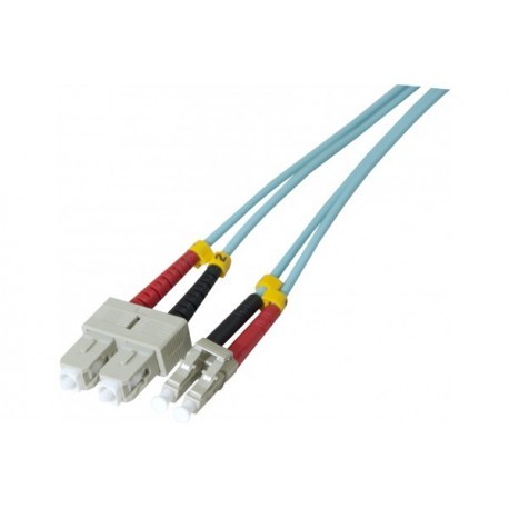 ekivalan Jarretière zip 2,0mm OM3 50/125 LC-UPC/LC-UPC LSZH aqua 0,5m