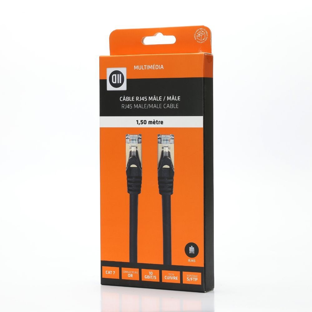 D2 Diffusion C ble RJ45 droit couleur noir