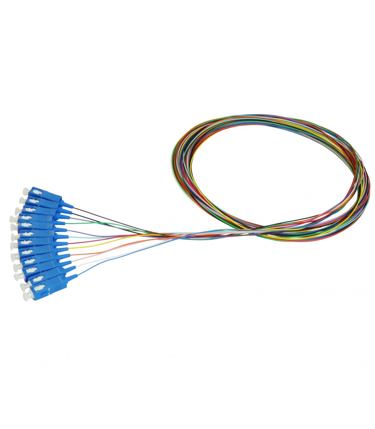 ekivalan Lot de pigtails OS2 G652D SC-UPC 900µm 12 couleurs 2m