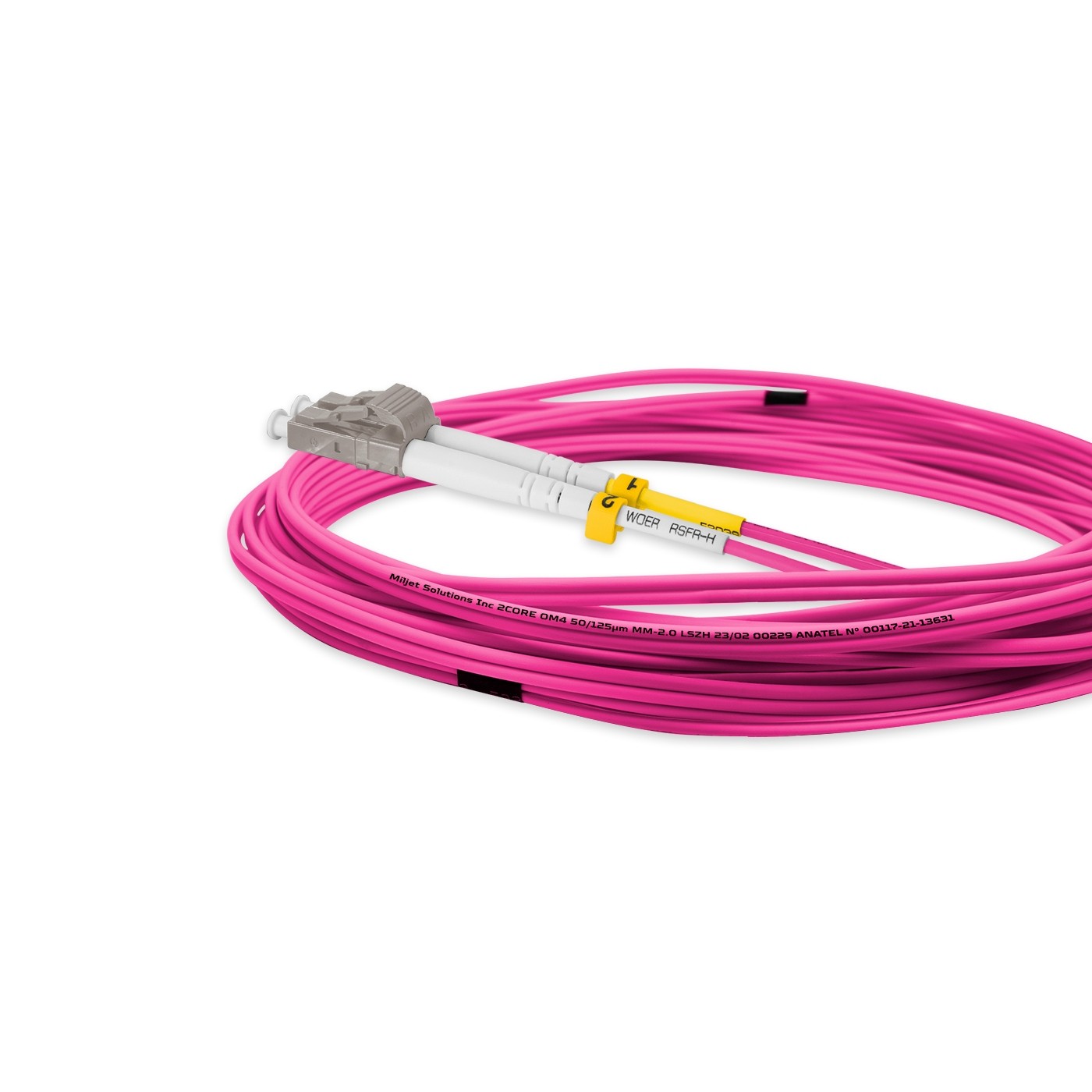 ekivalan Jarretière zip 2,0mm OM4 50/125 LC-UPC/ST-UPC LSZH magenta 5m