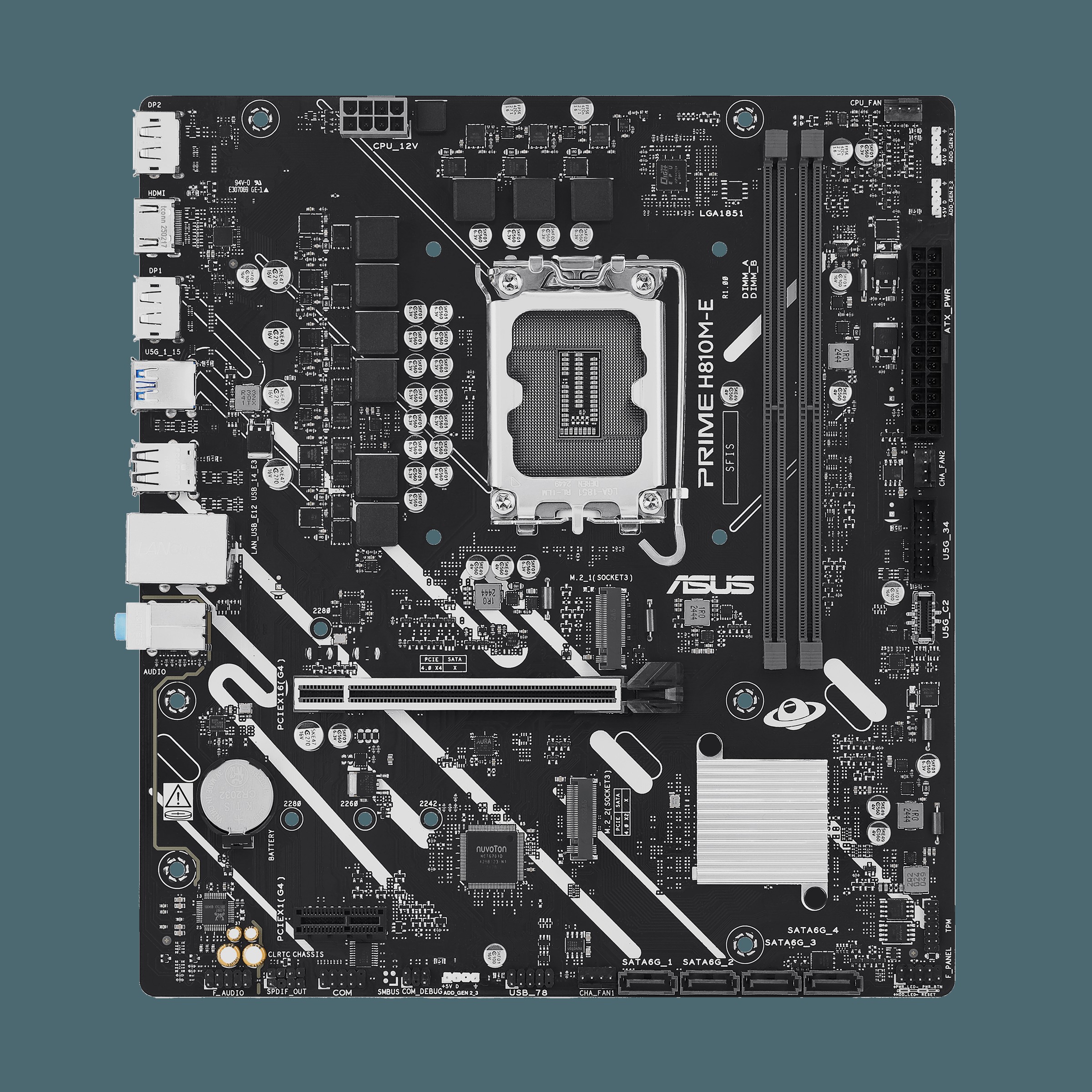ASUS PRIME H810M-E-CSM Micro-ATX motherboard PCIe 4.0 2xM.2 DDR5 1xHDMI 2xDisplayPort