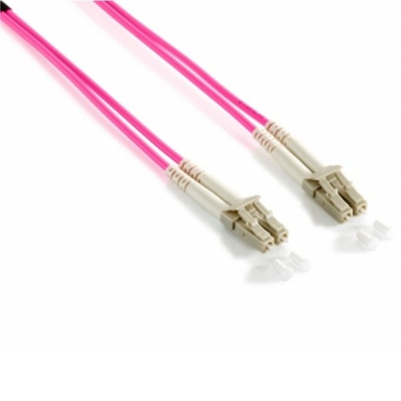 ekivalan Jarretière zip 2,0mm OM4 50/125 LC-UPC/ST-UPC LSZH magenta 10m