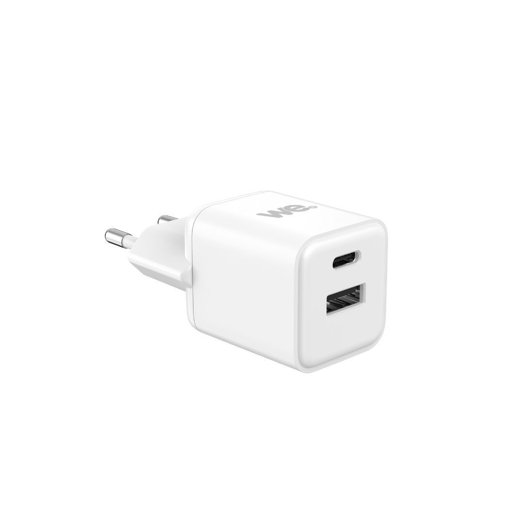 WE Chargeur secteur GaN 1 Port USB et 1 Port USB-C