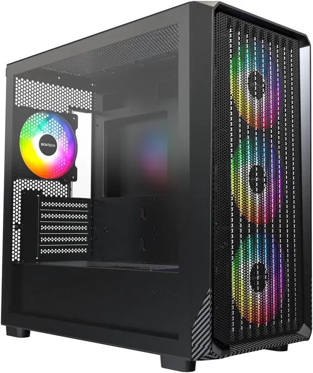 Montech X5M PC-Gehäuse, Midi-Tower, Micro-ATX, ARGB, Tempered Glass