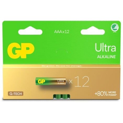 GP Batteries Lot de 12 piles Alcaline  Super type AAA (LR03) 1.5V