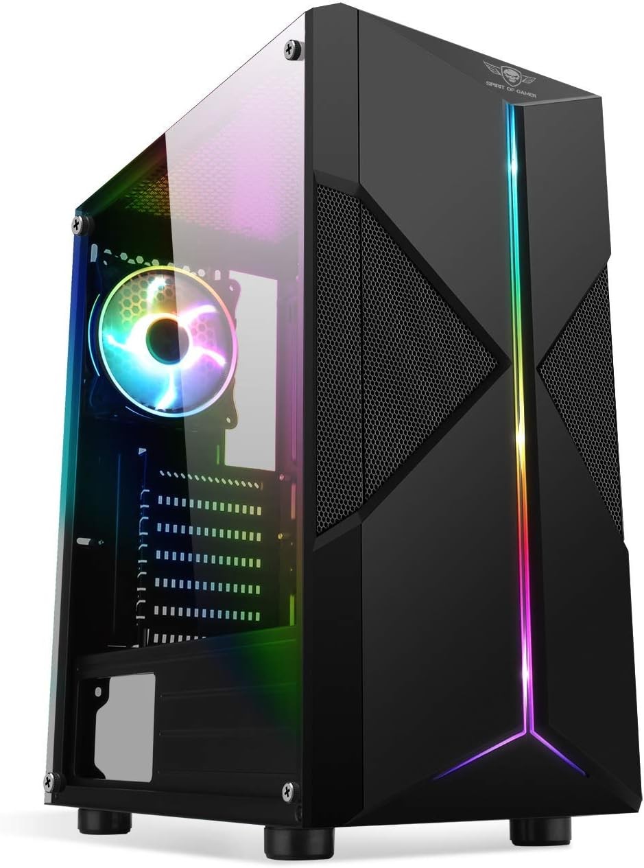 Spirit Of Gamer Boitier Moyen Tour ATX Spirit Of Gamer Spectra Dark RGB avec panneaux vitrÃ©s (Noir)