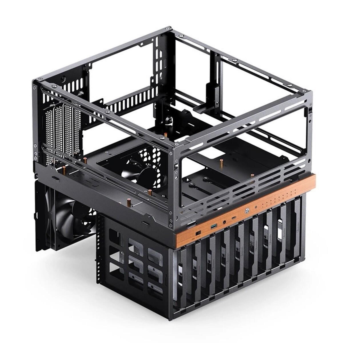 Jonsbo N6 NAS-Gehäuse, Cube-Gehäuse, mATX, Stahl/Mesh