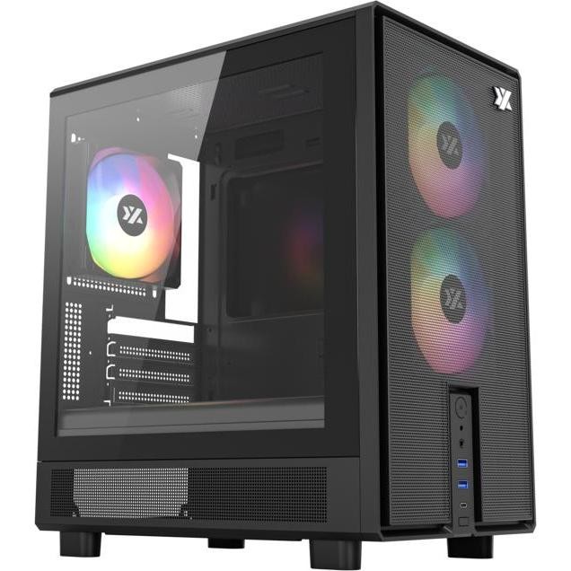 XYZprinting Boitier Mini Tour Micro ATX Atom RGB avec panneau vitré (Noir)