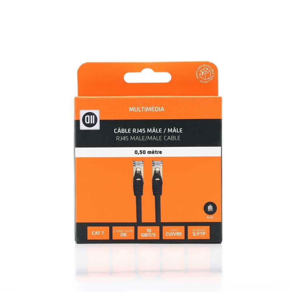 D2 Diffusion C ble RJ45 droit couleur noir