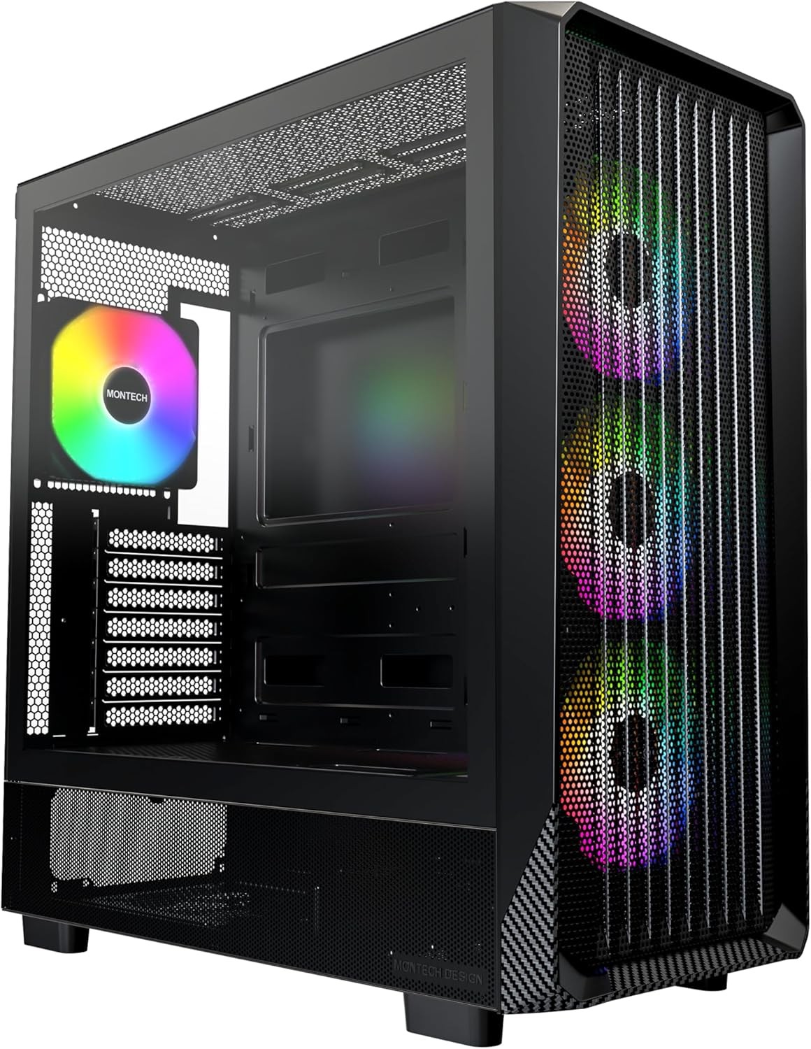 Montech X5M PC-Gehäuse, Midi-Tower, Micro-ATX, ARGB, Tempered Glass