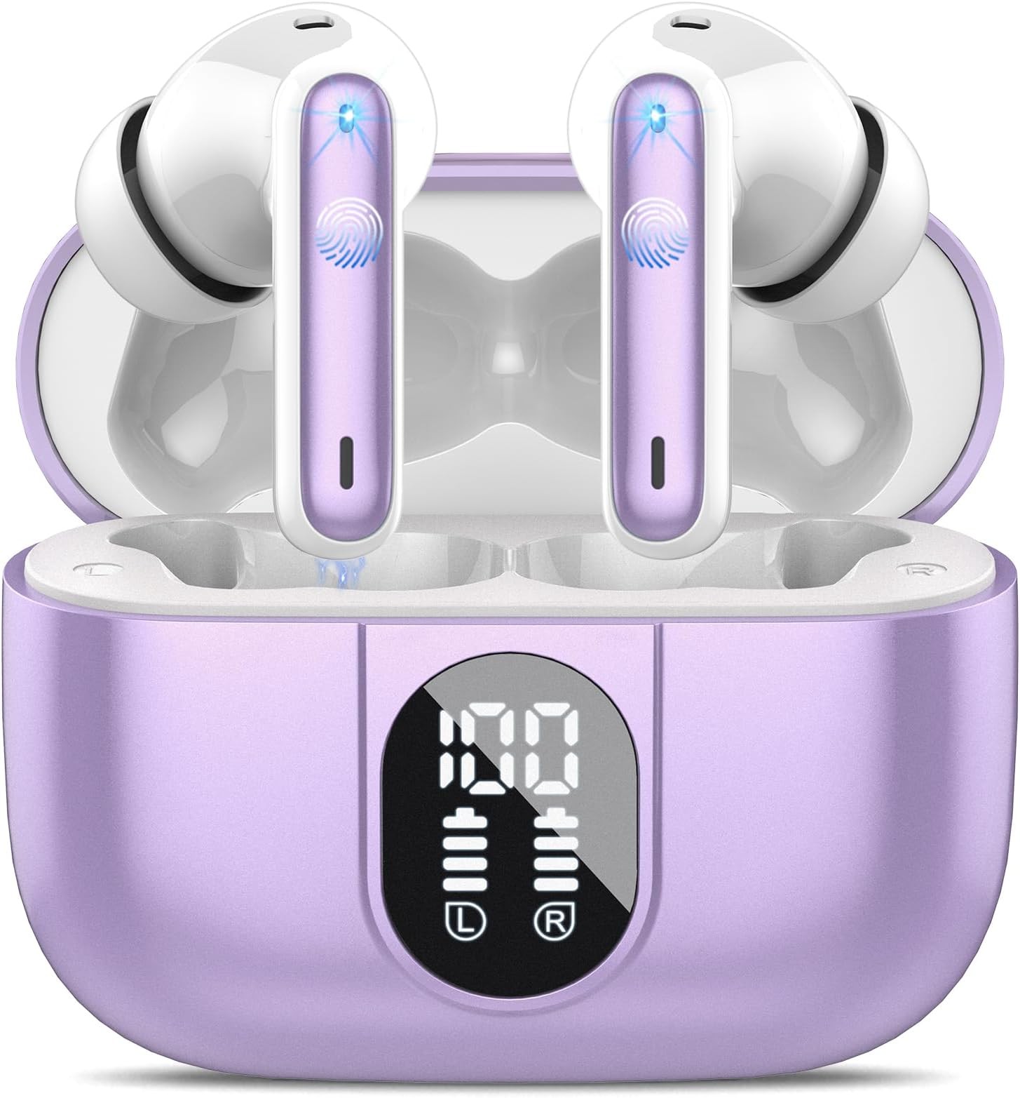 WE Ecouteurs  POP MYRA sans-fil, coque irisÃ©e, violet