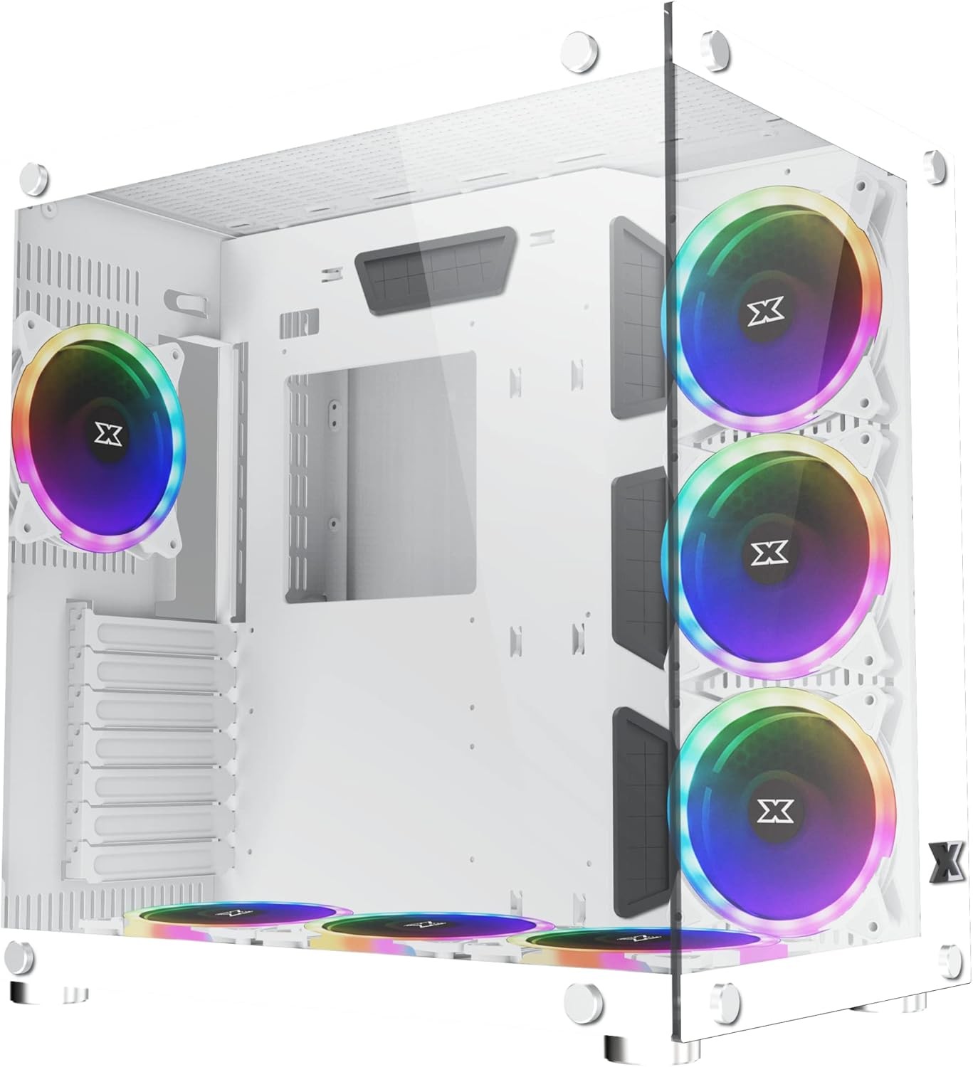 Xigmatek Boitier Grand-Tour E-ATX  Heaven Air RGB avec panneaux vitrÃ©s (Blanc)