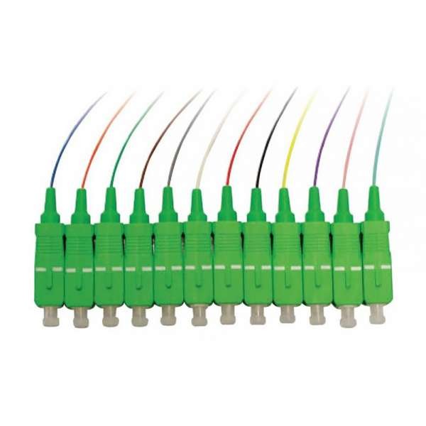 ekivalan Lot de pigtails OS2 G652D SC-APC 900µm 12 couleurs 2m